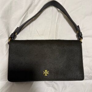 Tory Burch Black Mini Bag with Gold Logo
